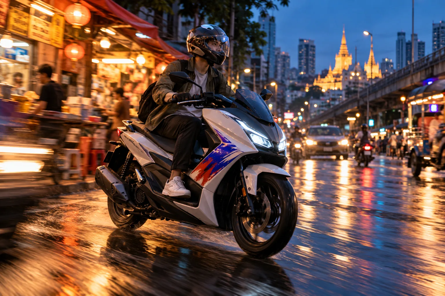 Motorbike carrying a graphic side-panel decal